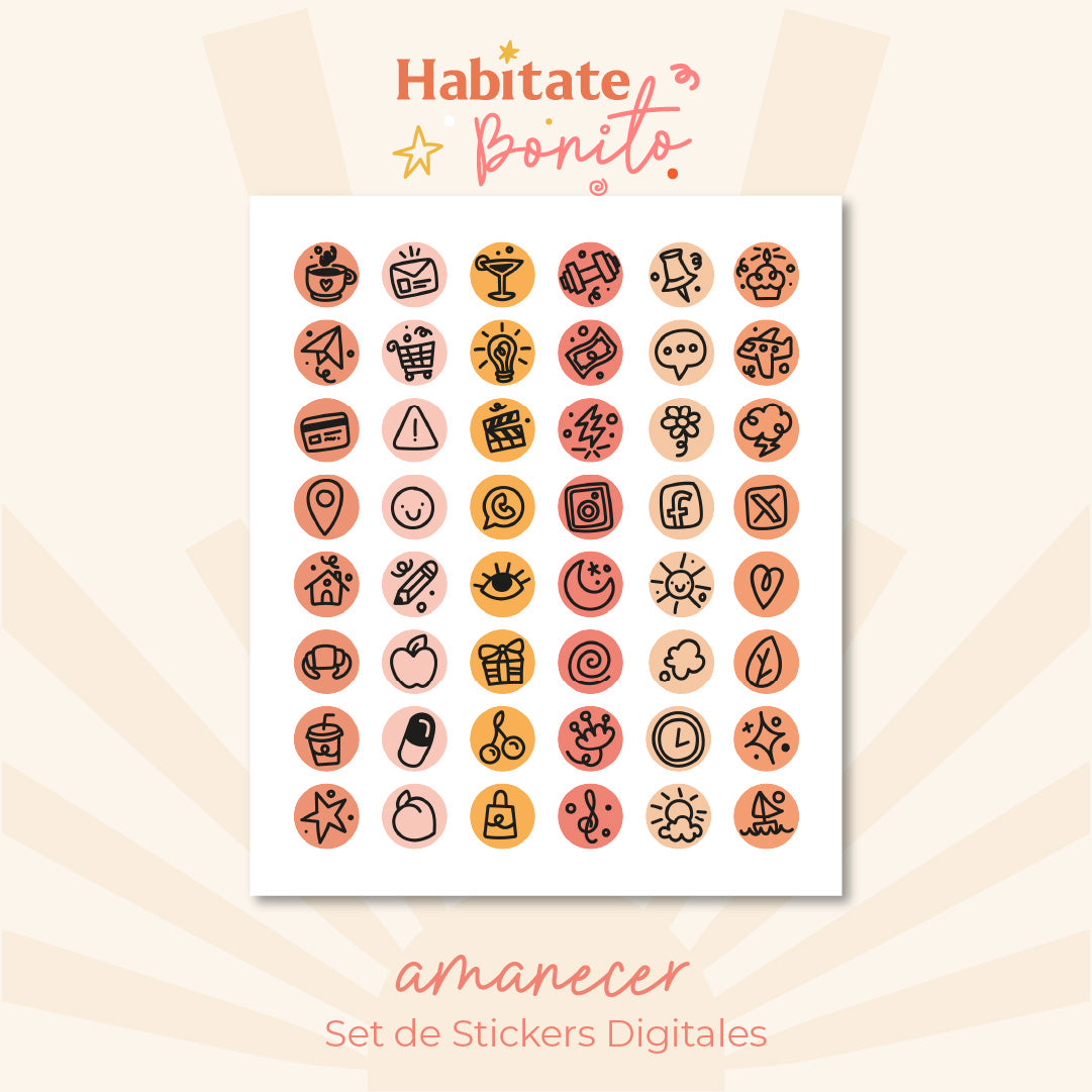Stickers Digitales Habítate Bonito