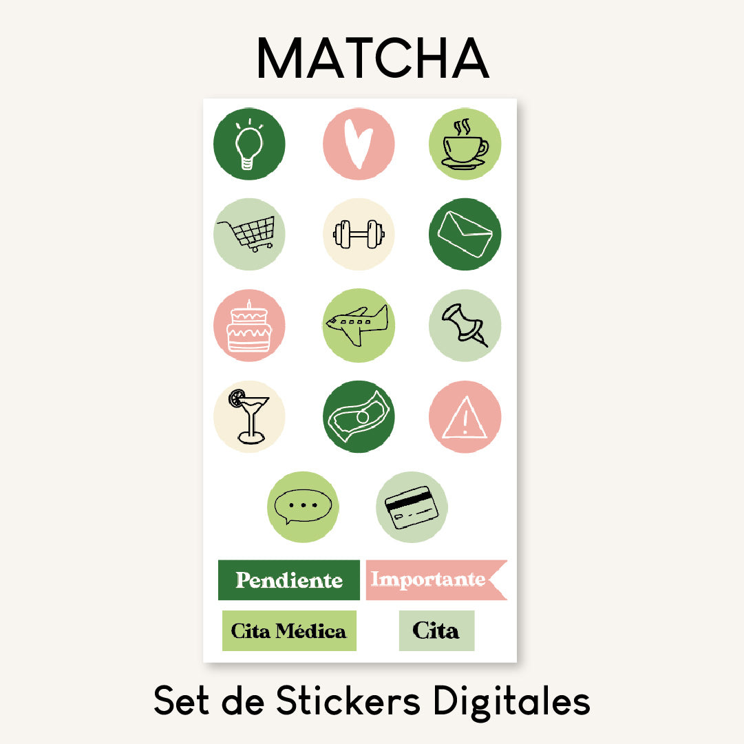Set Stickers Digitales Cool