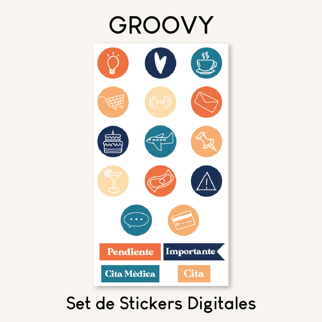 Set Stickers Digitales Cool