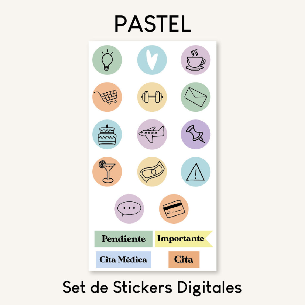 Set Stickers Digitales Cool