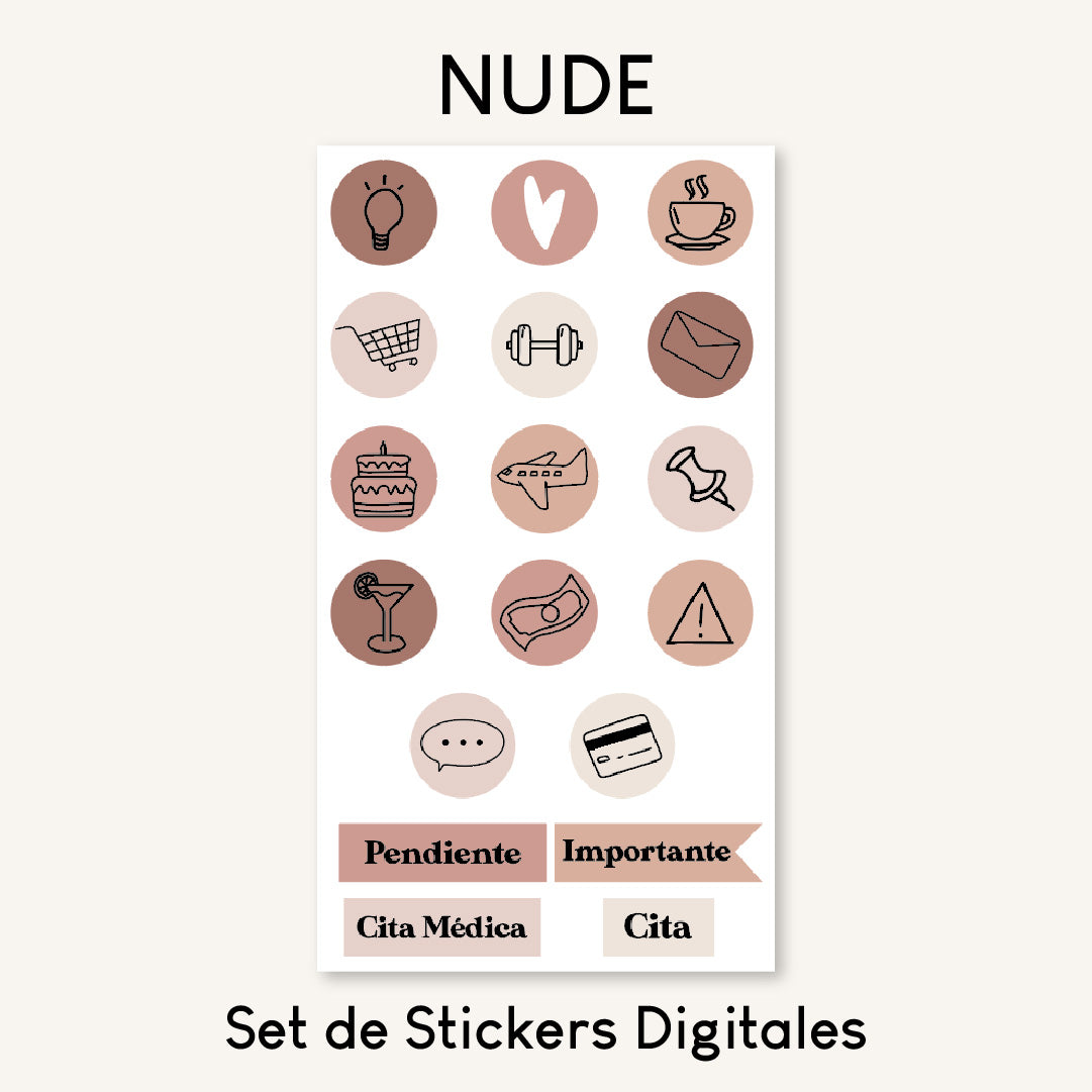 Set Stickers Digitales Cool