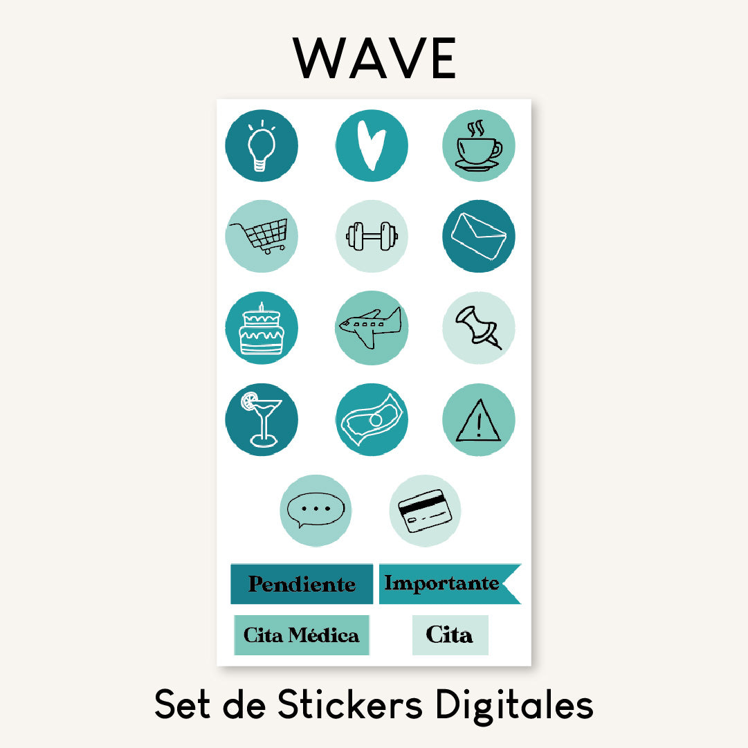 Set Stickers Digitales Cool
