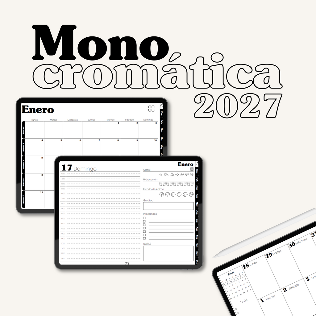 Agenda Digital Monocromática 2027 🖤