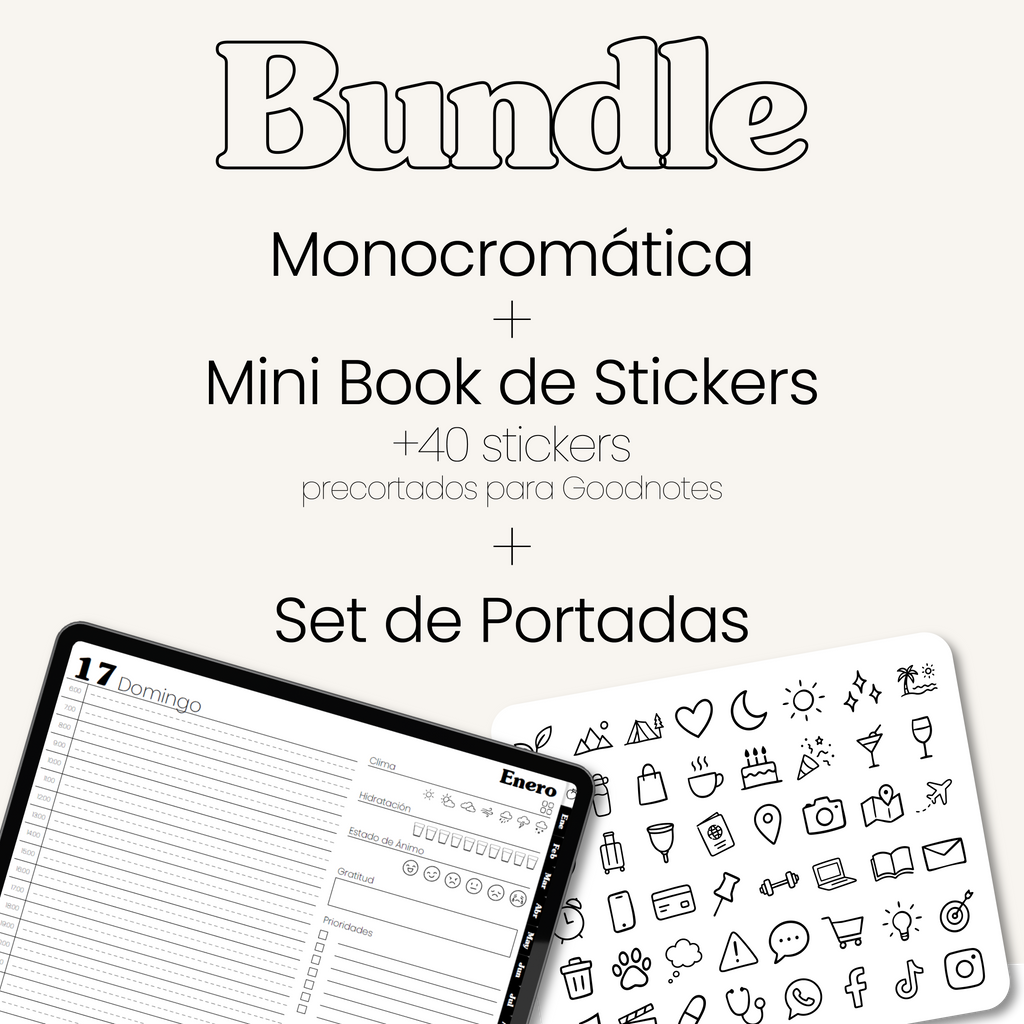 Bundle Monocromática 2027 + Minibook Stickers